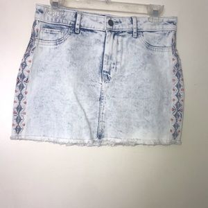 Two mini denim skirts